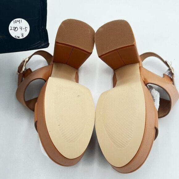 FOWT Women Open Toe Platfrom Sandals Chunky Mid Heel Slingbacks Buckle Wide Band - Picture 5 of 5